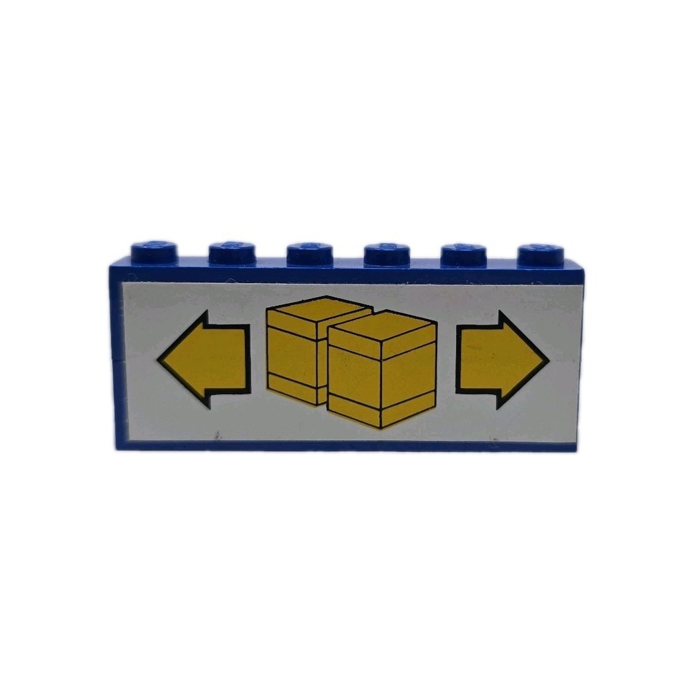Lego Stickered Assembly 6x1x2 Boxes & Arrows Pattern (Sticker) 6377/6391 Vintage - Picture 1 of 4